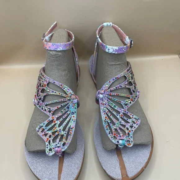COPPER KEY FLUTTER RAINBOW SANDALS 6.5 - Picture 4 of 12